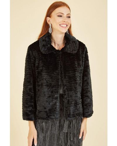 Mela London Black Faux Fur Short Jacket