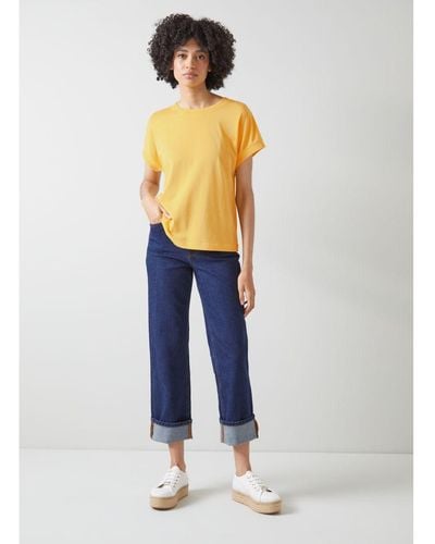 LK Bennett Josie Yellow Modal-cotton T-shirt - Blue