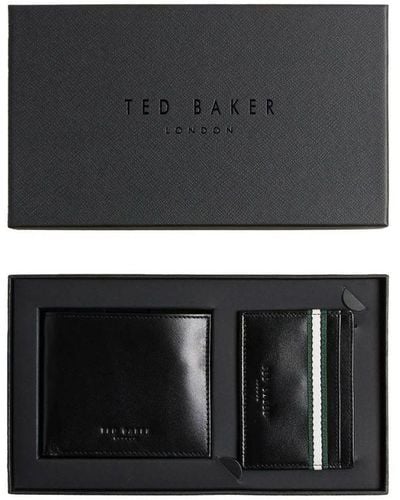 Ted Baker Granony Black Stripe Wallet Card Holder Set