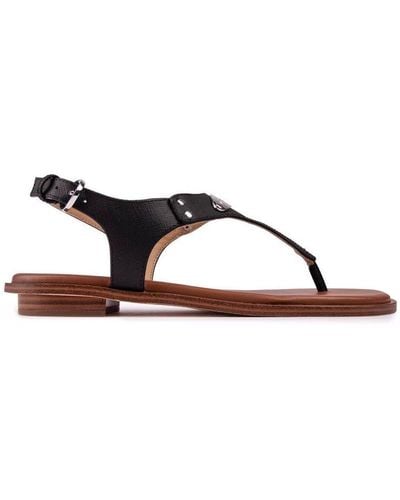 Michael Kors Plate Thong Sandals Leather - Brown