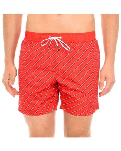 Karl Lagerfeld Short Swimsuit With Mesh Lining Kl19Mbm05 - Red