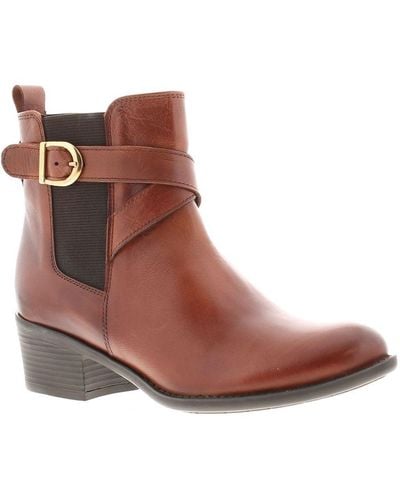 Comfort Plus Boots Ankle Wilko Zip Fastening Tan Leather - Brown
