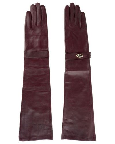 Class Roberto Cavalli Luxurious Leather Glove - Purple