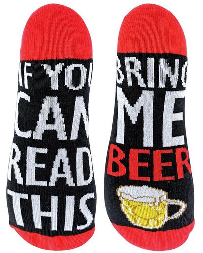 Sock Snob If You Can Read This Socks Bring Me Beer - Red