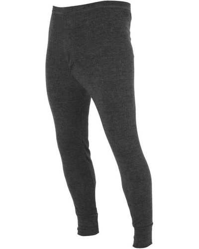 floso Thermisch Ondergoed Long Johns/pants (standard Range) (houtskool) - Zwart