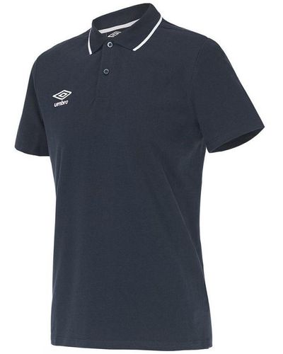Umbro Short Sleeve Collared Navy Blue Pique Polo Shirt 65703u Y70 Cotton