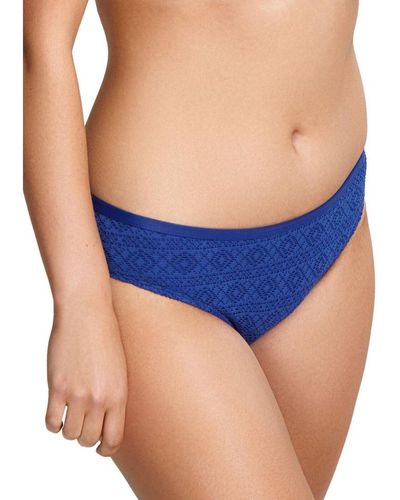 Panache Sw1256 Anya Crochet Classic Bikini Brief - Blue
