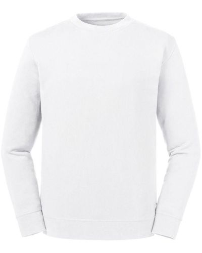 Russell Adult Reversible Organic Sweatshirt () Cotton - White