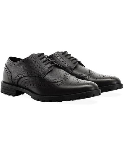 Redfoot James Black Brogue Leather
