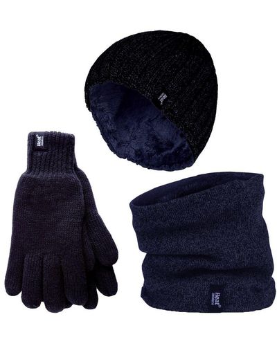 Heat Holders Hat, Neck Warmer & Gloves Set - Blue