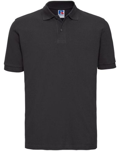 Russell 100% Cotton Short Sleeve Polo Shirt () - Black