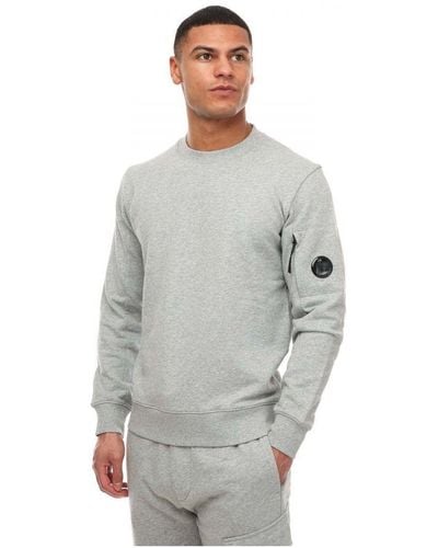 C.P. Company Diagonal Raised Fleece Sweatshirt In Grijs