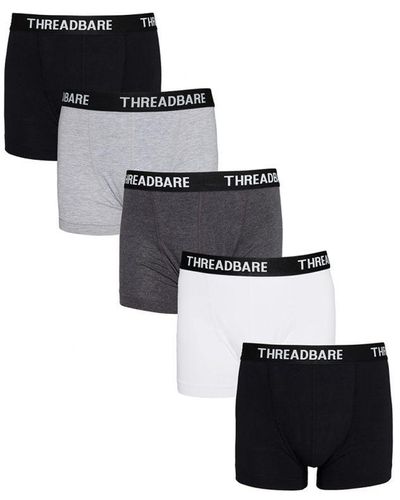 Threadbare 5 Pack 'Jam' Hipster Boxers - Black