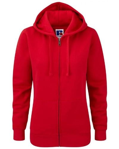 Russell Ladies Premium Authentic Zipped Hoodie (3-Layer Fabric) (Classic) - Red