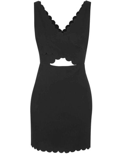 TOPSHOP Scallop Edge Cut Out Dress - Black