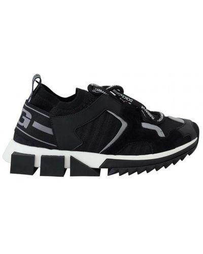 Dolce & Gabbana Mesh Sorrento Trekking Trainers Shoes Nylon - Black