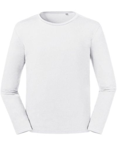 Russell Pure Organic Long Sleeve T-Shirt () - White