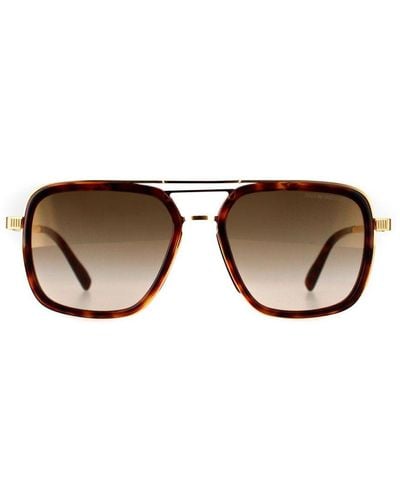 Cutler and Gross Square Tortoiseshell Flash 1324 Metal - Brown