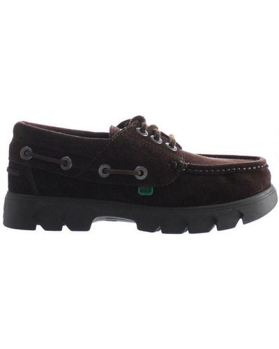 Kickers Lennon Dark Brown Shoes Leather - Black