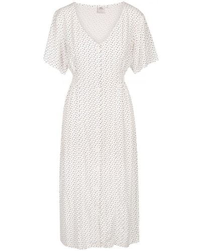 Trespass Ladies Nia Spotted Dress () Viscose - White