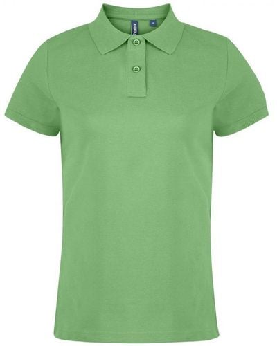 Asquith & Fox Ladies Plain Short Sleeve Polo Shirt (Lime) - Green