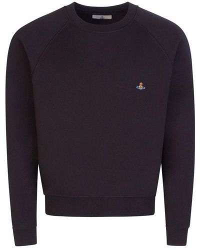 Vivienne Westwood Black Raglan Orb Sweatshirt Cotton - Blue