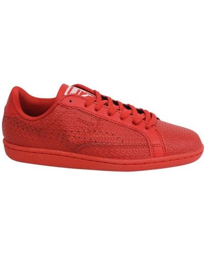 PUMA Match Emboss Red Trainers Leather