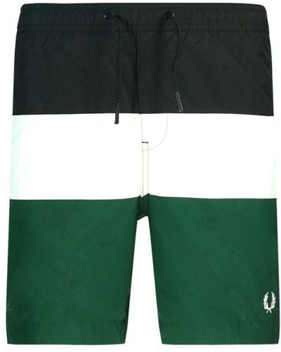 Fred Perry Color Block S8510 426 Groene Zwemshort