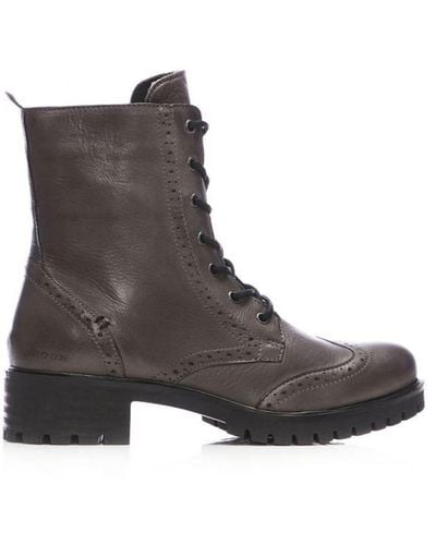Shoon 'Sh Irogue' Leather Lace Up Boots - Brown
