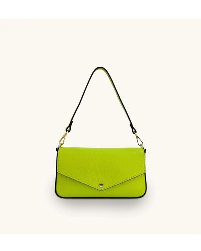Apatchy London The Munro Lime Green Leather Shoulder Bag