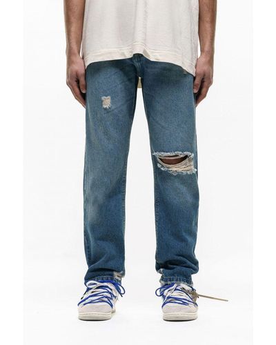 Good For Nothing Blue Cotton Straight Leg Denim Jeans