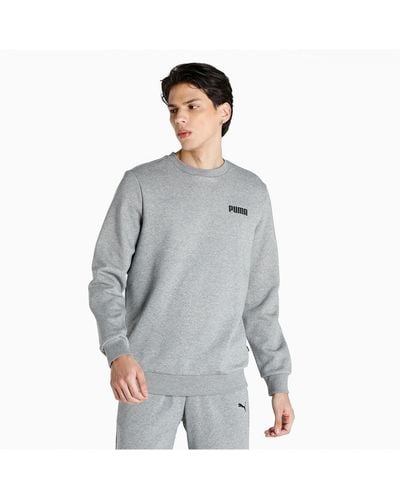 PUMA Essentials Crew Neck Full-Length Sweatshirt Jumper Top - Grey