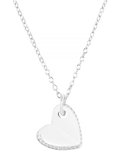 S.oliver Chain With Pendant For Ladies, 925 Sterling, Zirconia Synth - White