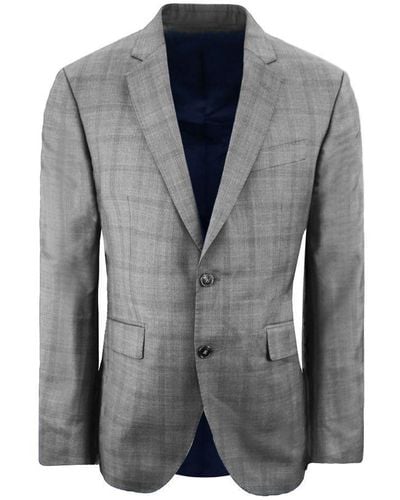 Hackett B&w Single Breasted Pow Grey Suit Wool