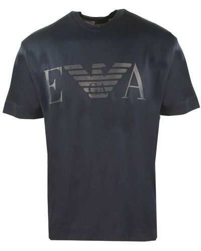 Emporio Armani Ea Eagle-logo Marineblauw T-shirt - Zwart