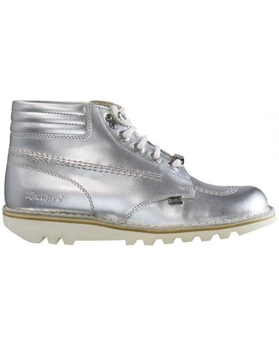 Kickers Throwback Ankle Boots Leather - Grey