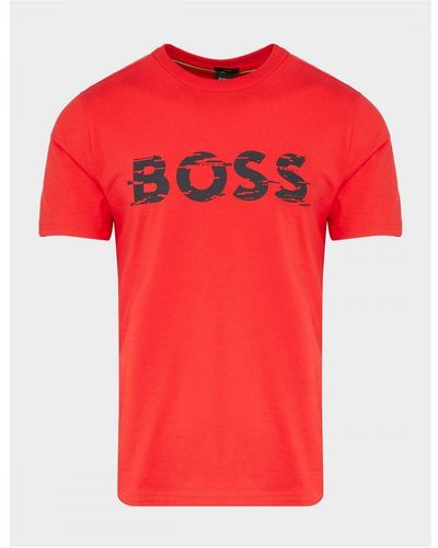 BOSS Tee3 Graphic Logo T-Shirt - Red