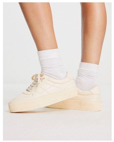 ASOS Duet Flatform Lace Up Trainers - White
