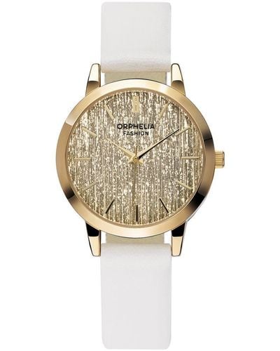 Orphelia Fashion Sparkle Chic White Watch Of711910 Leather - Metallic