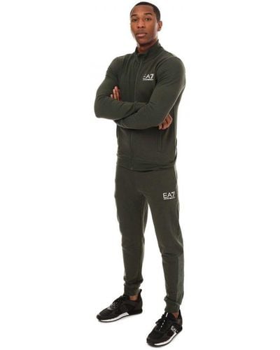 EA7 Emporio Armani Recycled Cotton-Blend 7 Lines Tracksuit - Green
