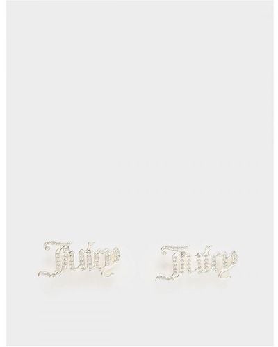 Juicy Couture Accessories Crystal Alice Stud Earrings - White
