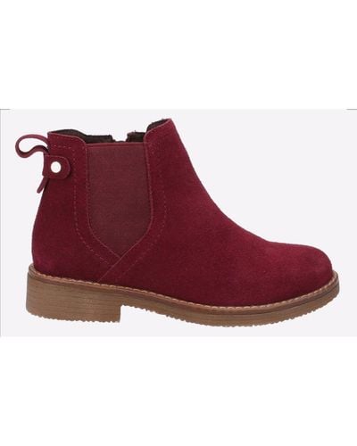 Hush Puppies Maddy Memory Foam Leather Chelsea Boots - Red