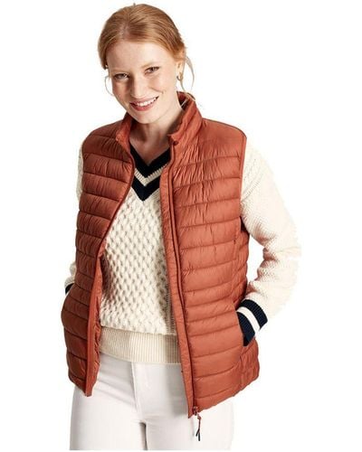 Joules Bramley Padded Quilted Packable Gilet - Red