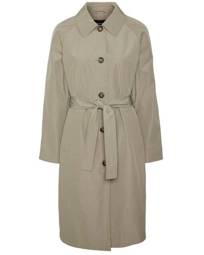 Vero Moda Trenchcoat Jas Vmtessasofia Met Ceintuur Taupe - Naturel