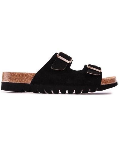 Sole Opal Footbed Sandals Suede - Black