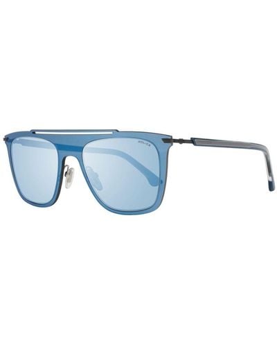 Police Mirrored Rectangle Sunglasses - Blue
