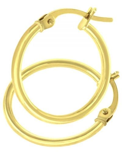 DIAMANT L'ÉTERNEL 9Ct Classic Hoop Earrings - Metallic