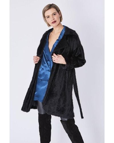 Jayley Faux Fur Coat - Blue