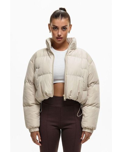 Good For Nothing Cropped Puffer Jacket - Natural