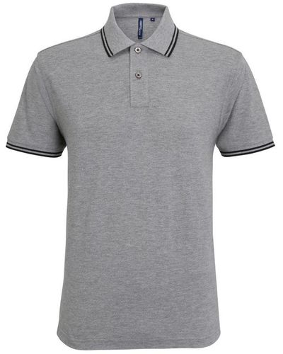 Asquith & Fox Classic Fit Tipped Polo Shirt (Heather/) - Grey